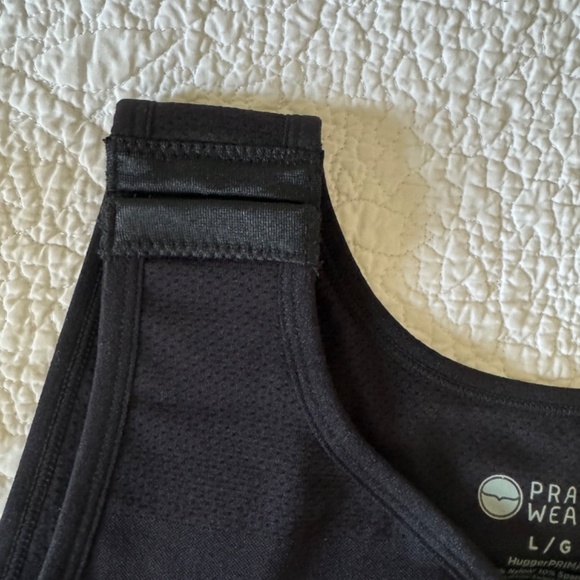 Prairie Wear HUGGER PRIMA Women L Large 38-40 Black Stretch Compression Zip Bra - Picture 9 of 15